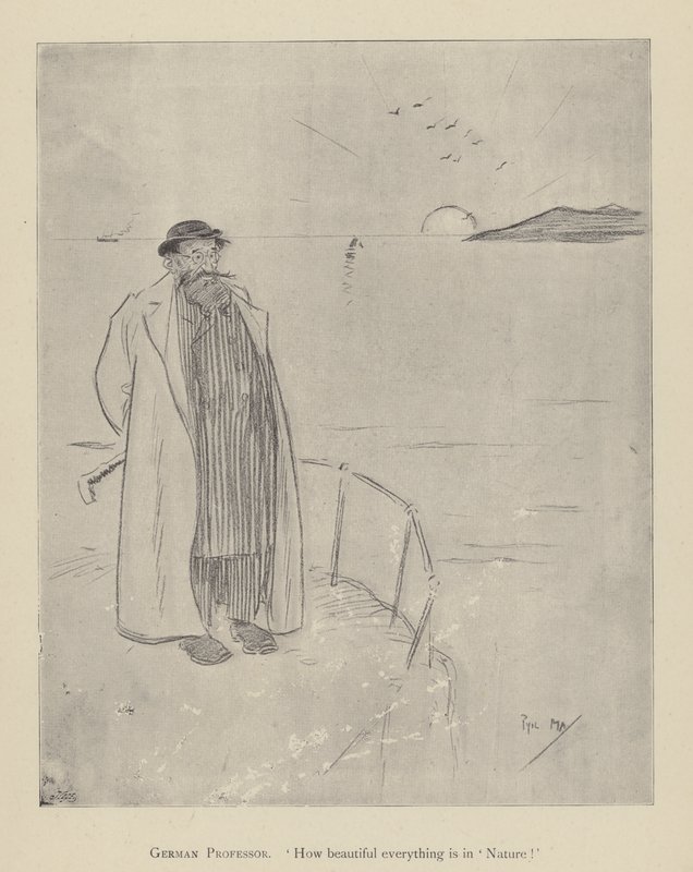 Cartoon door Phil May, uit de jaren 1890 door Phil May