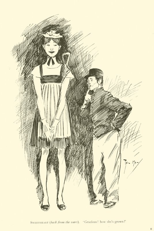 Cartoon door Phil May, uit de jaren 1890 (litho) door Phil May