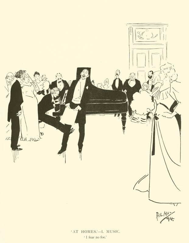 Cartoon door Phil May, uit de jaren 1890 (litho) door Phil May
