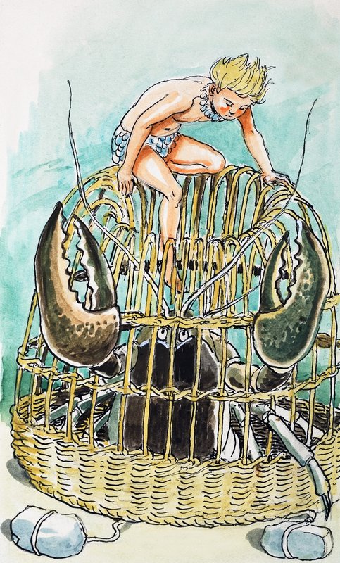 Krabbenmand, illustratie uit 