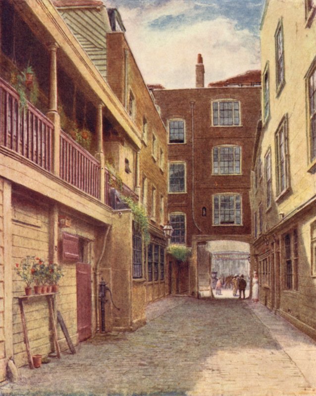 Binnenplaats van Old Bell Inn, Holborn, vanuit het noorden, 1897 door Philip Norman