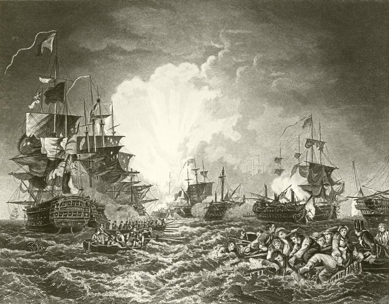 De Slag bij de Nijl door Philippe-Jacques de Loutherbourg