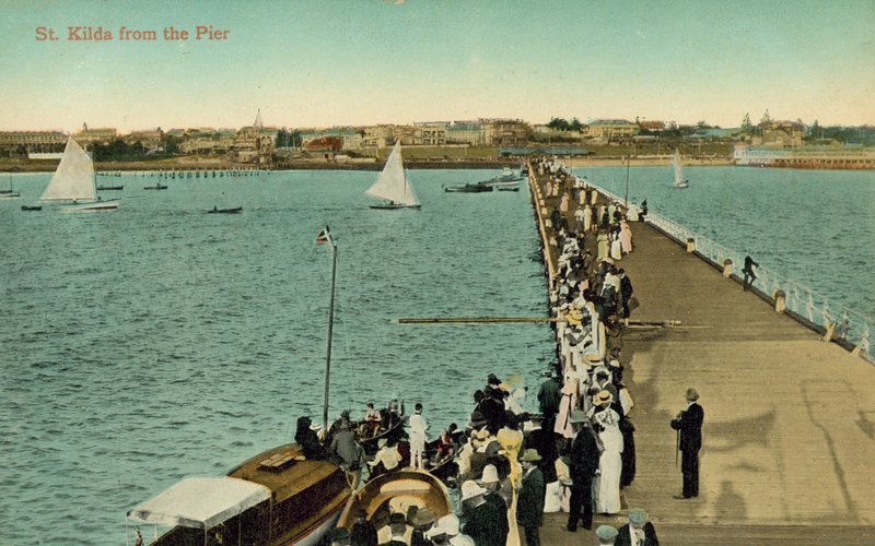 St Kilda vanaf de pier, Melbourne, Victoria, Australië door Photographer Australian