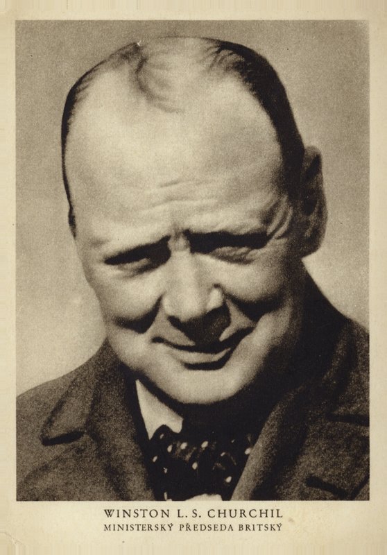 Winston Churchill (z/w foto) door Photographer Czech