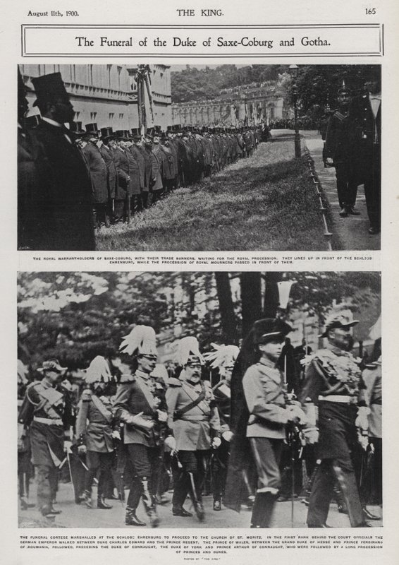 Begrafenis van Alfred, Hertog van Saksen-Coburg en Gotha, tweede zoon van koningin Victoria en prins Albert, Coburg, Duitsland door Photographer German