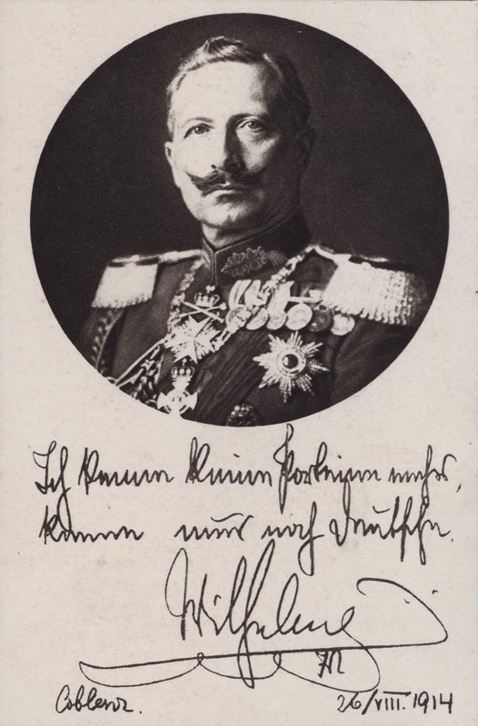 Kaiser Wilhelm II van Duitsland, Eerste Wereldoorlog propaganda ansichtkaart door Photographer German