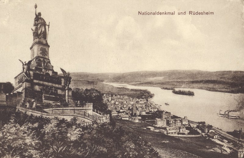 Nationaldenkmal, monument ter herdenking van de eenwording van Duitsland, Rudesheim am Rhein, Hessen door Photographer German