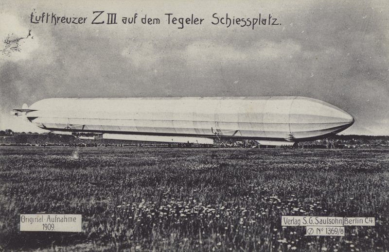 Zeppelin LZ III op het schietterrein Tegel, Berlijn door Photographer German
