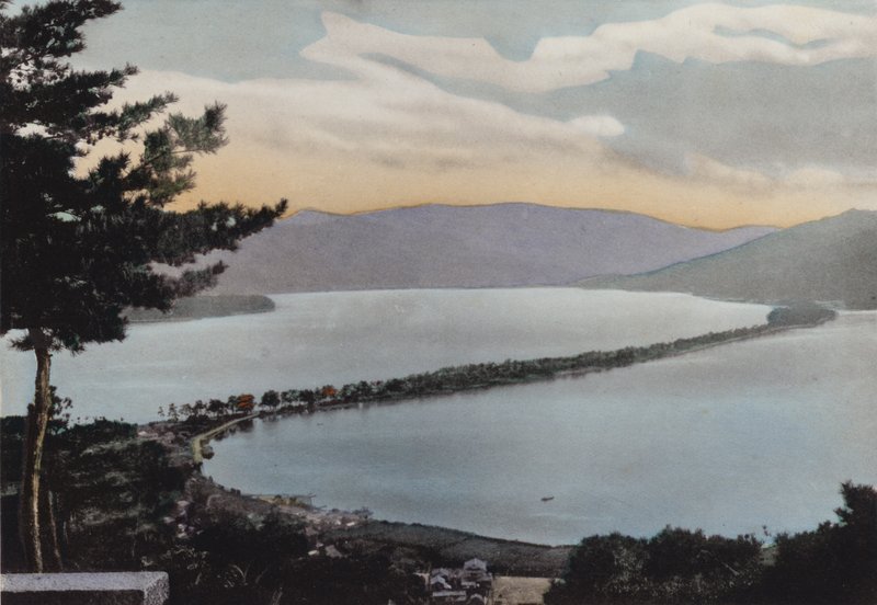 Japan, ca. 1912: Amano-Hashidate, een van de drie meest bekende scènes van Japan; Ongeveer 80 mijl van Kyoto door Photographer Japanese