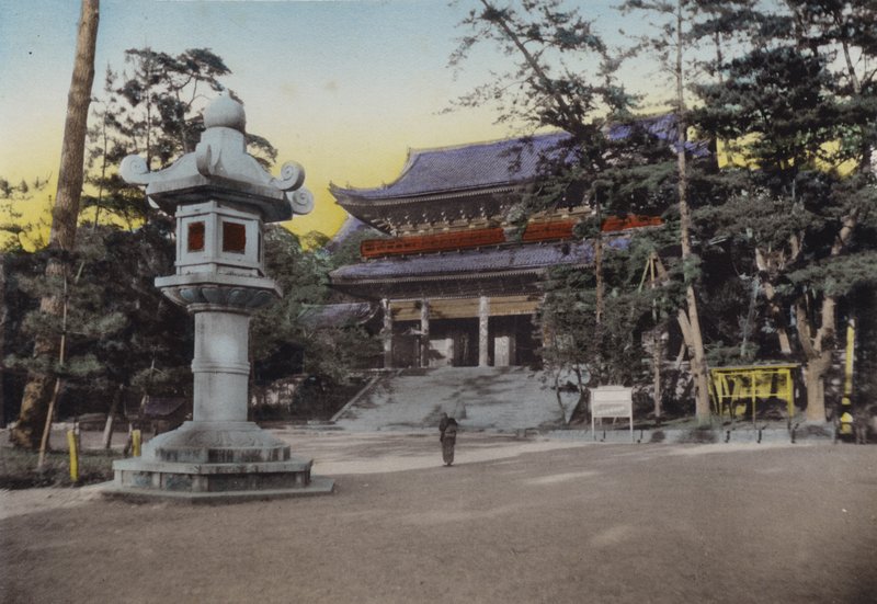Japan, ca. 1912: Chionin Boeddhistische Tempel, een van de meest invloedrijke sekten in Japan door Photographer Japanese