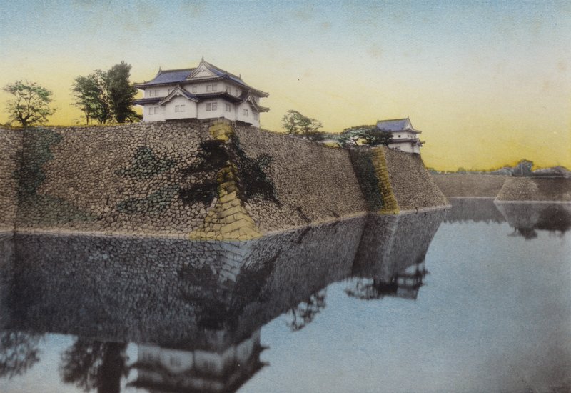Japan, ca. 1912: Het Osaka-kasteel gebouwd in 1583 door Hideyoshi door Photographer Japanese