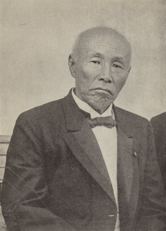Okuma Shigenobu, premier van Japan bij het uitbreken van de Eerste Wereldoorlog (zw/w foto) door Photographer Japanese