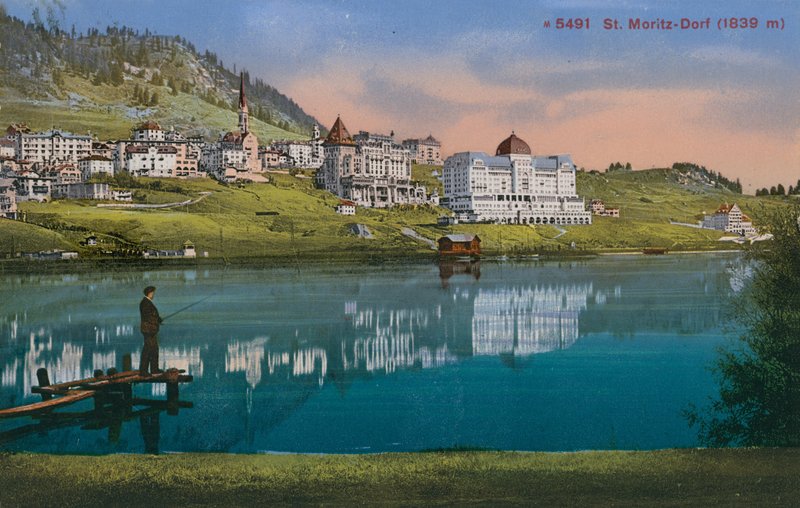 St. Moritz-Dorf. Postcard sent in 1913. door Photographer Swiss