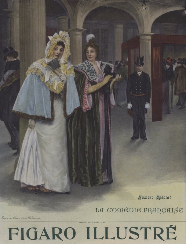 Een Abonnementsdag bij de Comedie-Francaise. Omslag van Le Figaro Illustre, juni 1897 door Pierre Carrier Belleuse