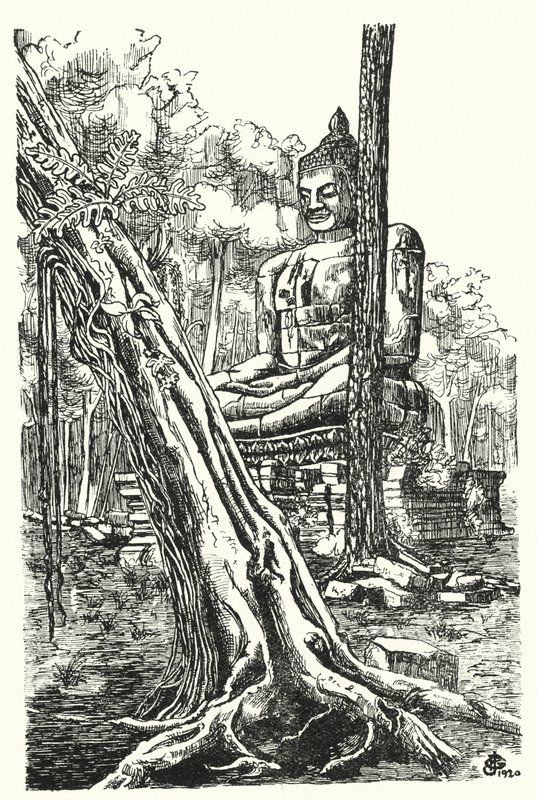 De Boeddha van Tep Pranam (gravure) door Pierre Jeannerat de Beerski
