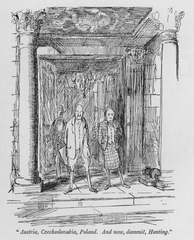 "Oostenrijk, Tsjechoslowakije, Polen, en nu, verdomme, jagen" (litho) door Pont