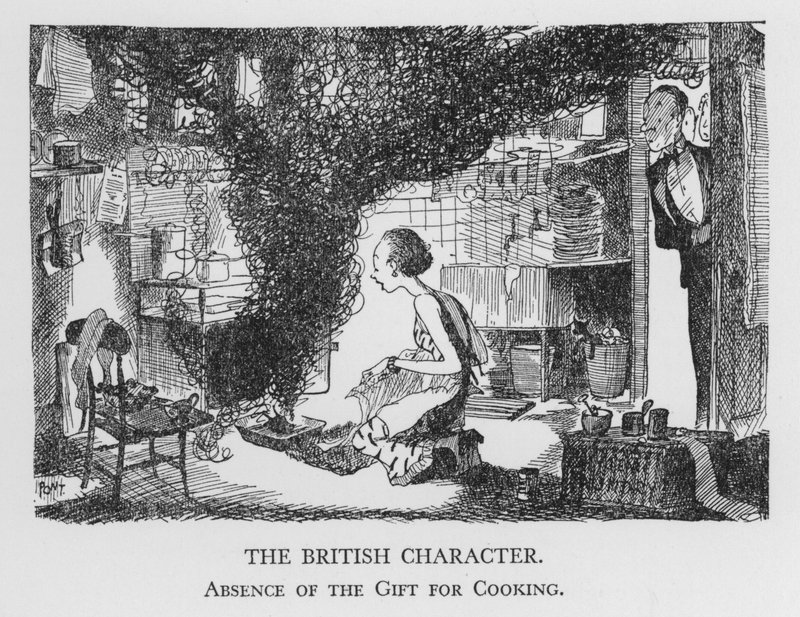 Het Britse karakter, gebrek aan kooktalent door Pont