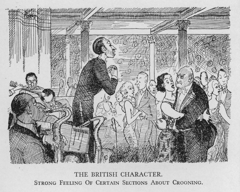 Het Britse karakter; sterke gevoelens van bepaalde secties over croonen door Pont