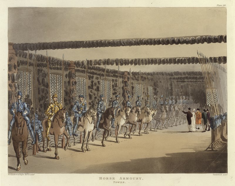 Paardenwapenrusting door Pugin and Rowlandson