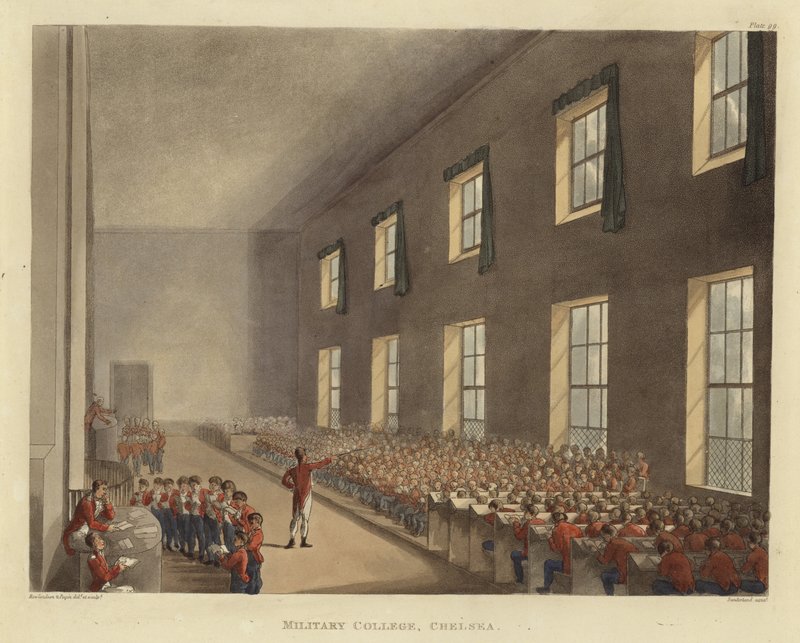Militaire Academie door Pugin and Rowlandson