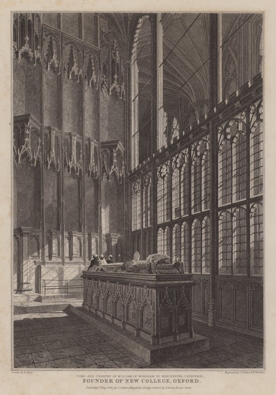 Graf en kapel van William van Wykeham, oprichter van New College, Oxford, in Winchester Cathedral door R. (after) Essex