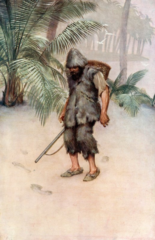 Illustratie voor Robinson Crusoe door Daniel Defoe door Ralph Noel Pocock