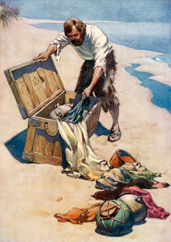 Illustratie voor Robinson Crusoe door Daniel Defoe door Ralph Noel Pocock