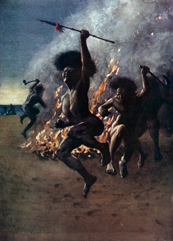 Illustratie voor Robinson Crusoe door Daniel Defoe door Ralph Noel Pocock