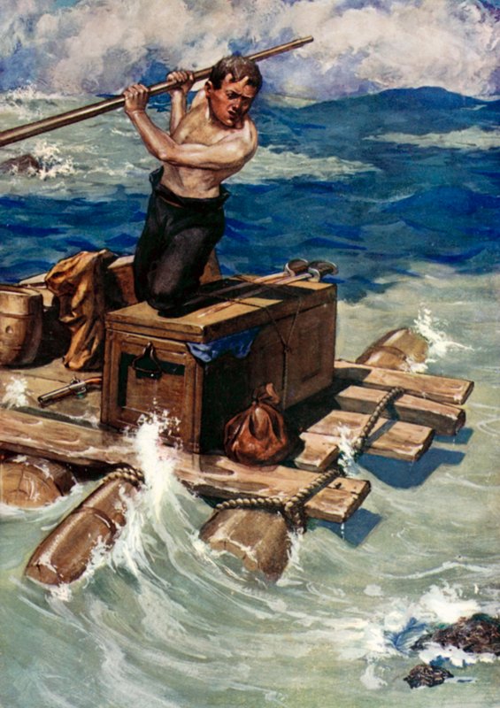 Illustratie voor Robinson Crusoe door Daniel Defoe door Ralph Noel Pocock