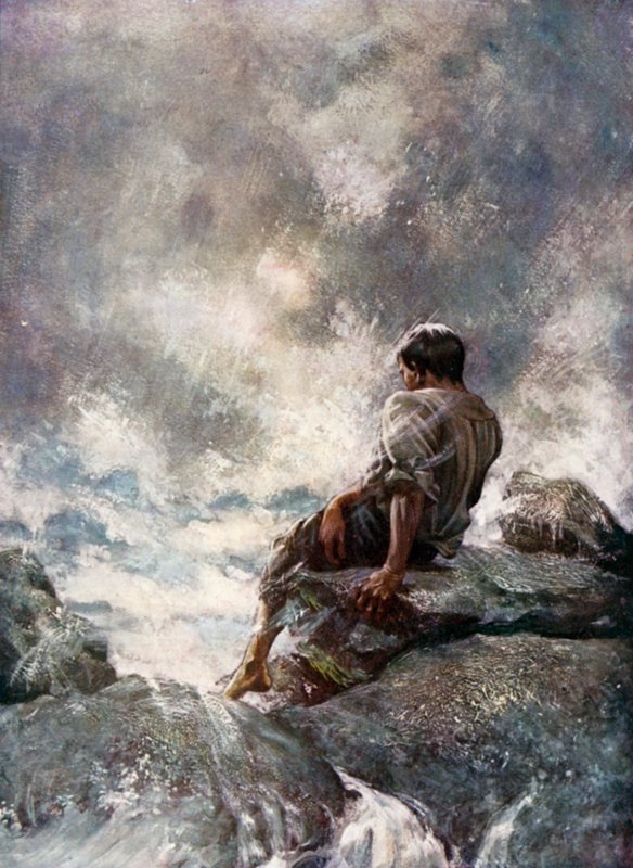 Illustratie voor Robinson Crusoe door Daniel Defoe door Ralph Noel Pocock