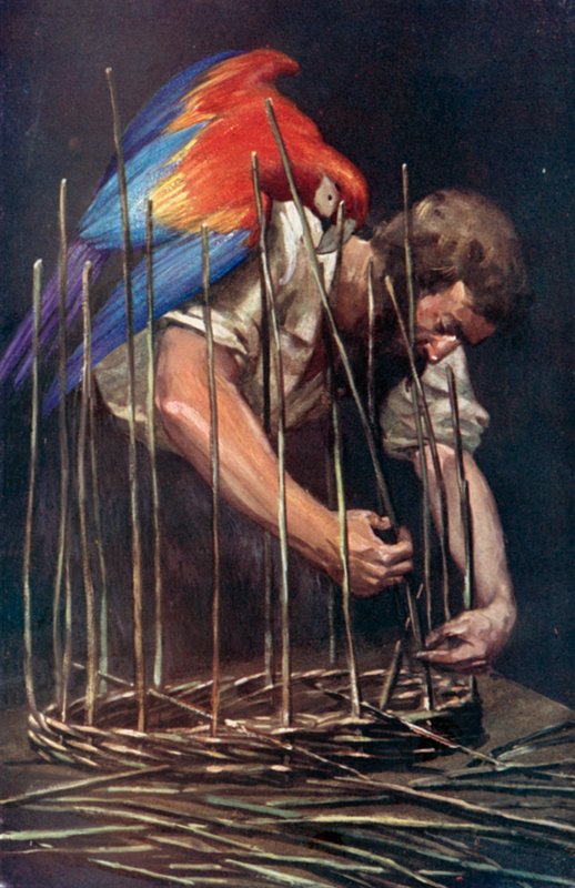 Illustratie voor Robinson Crusoe door Daniel Defoe door Ralph Noel Pocock