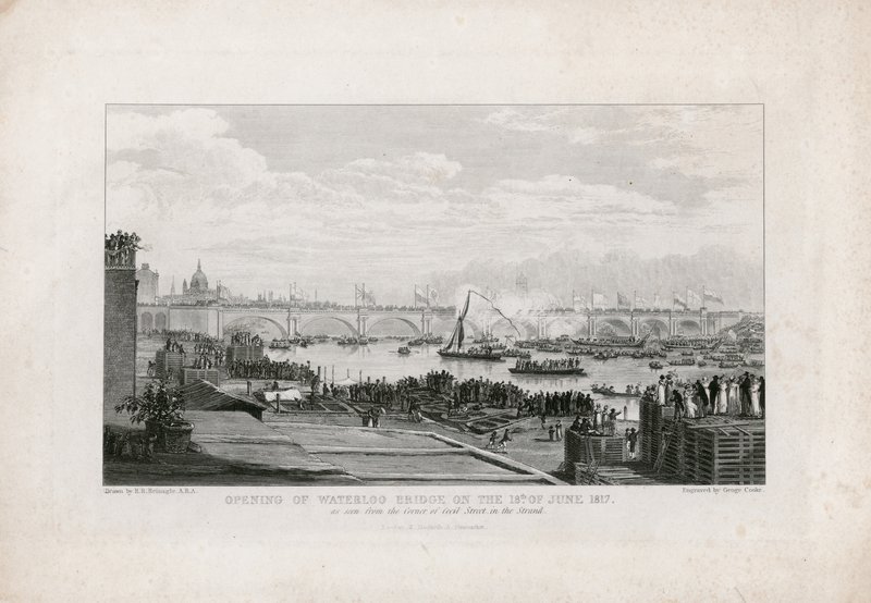 Waterloo Bridge, Londen, opening op 18 juni 1817 door Ramsay Richard Reinagle