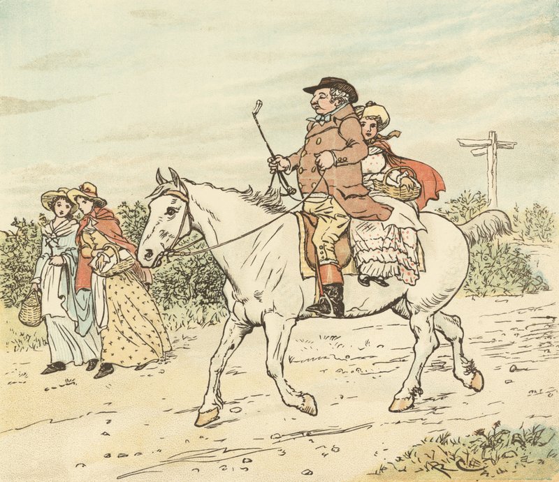 Een boer reed op zijn grijze merrie door Randolph Caldecott