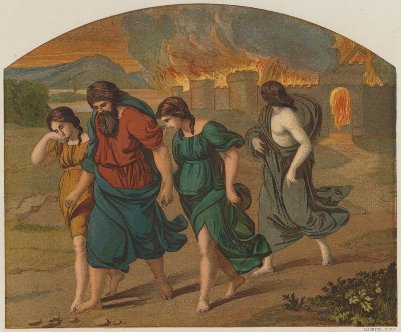De ontsnapping van Lot en familie uit Sodom door Raffaello Sanzio Raphael