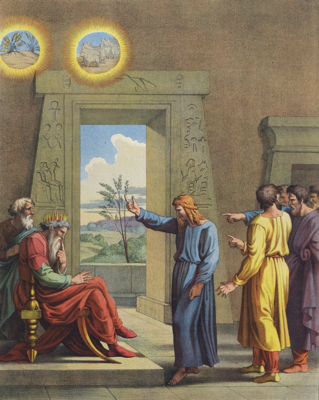 Jozef die de dromen van de farao uitlegt door after Raphael