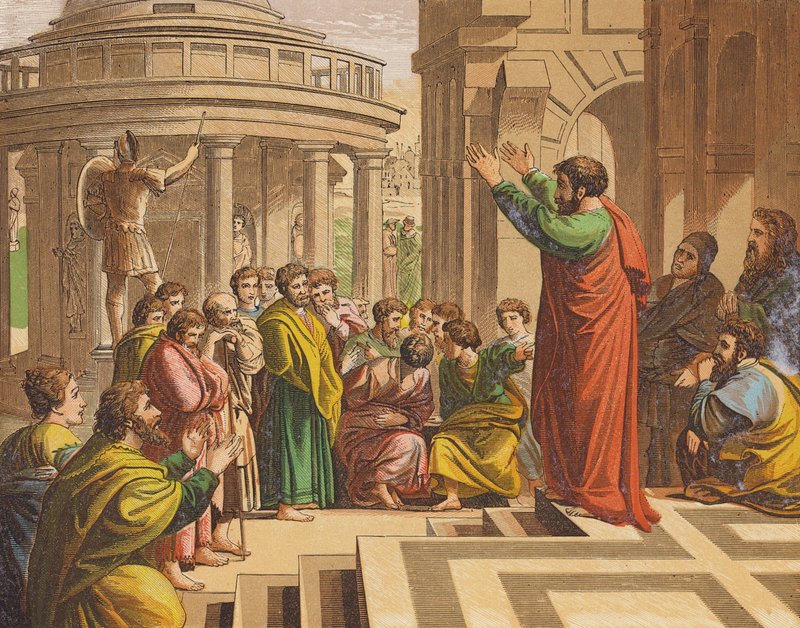 St. Paulus predikt in Athene door Raphael (1483 1520) (after)