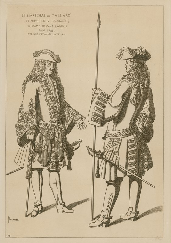 Maarschalk van Tallard en Mr Laubanie in kamp voor de Slag bij Landau, november 1703 door Raphael Jacquemin