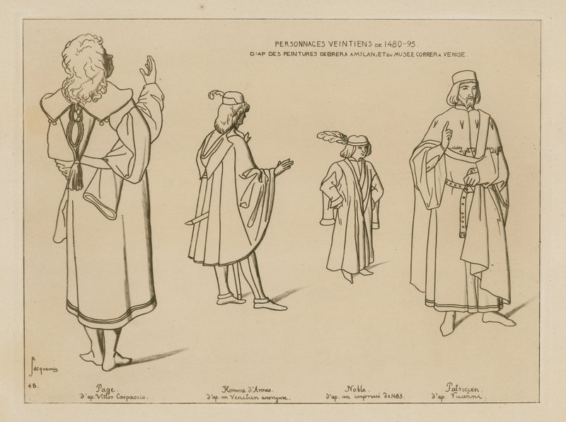 Venetiaanse karakters uit 1480-95 door Raphael Jacquemin