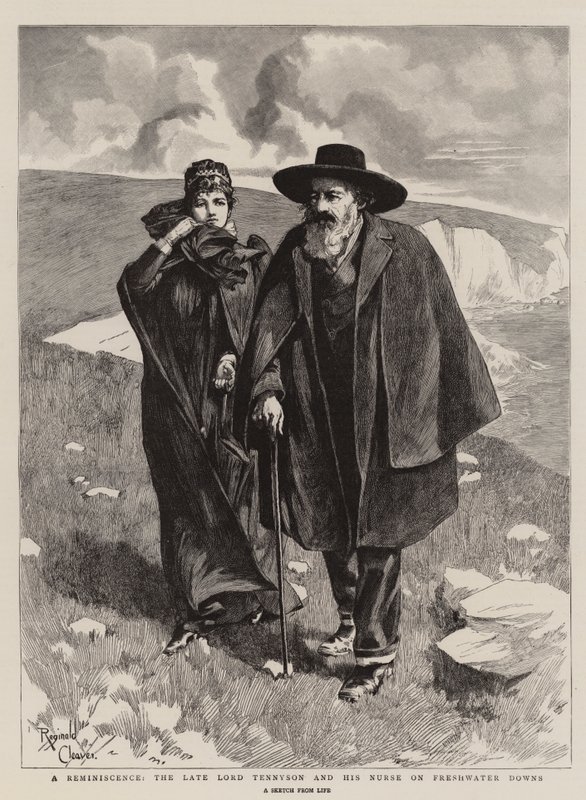 A Reminiscence, the Late Lord Tennyson and his Nurse on Freshwater Downs (gravure) door Reginald Thomas Cleaver