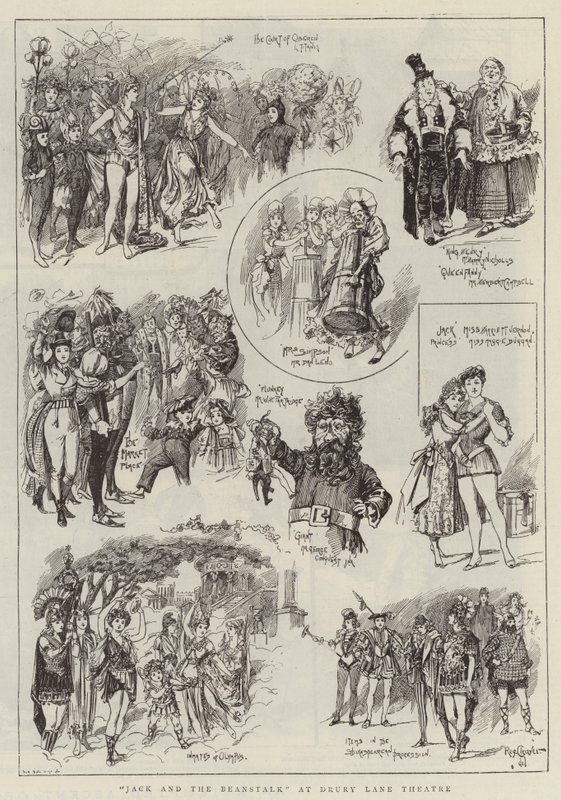 "Jack and the Beanstalk" in Drury Lane Theatre (gravure) door Reginald Thomas Cleaver