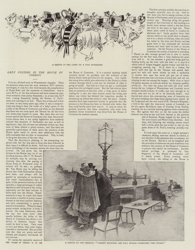 Bezoekster in het Lagerhuis (litho) door Reginald Thomas Cleaver