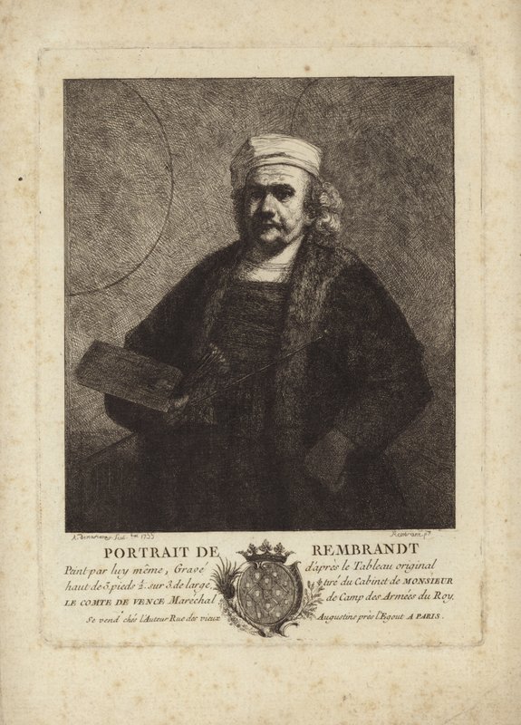 Rembrandt, zelfportret van de Nederlandse schilder en etser door Rembrandt van Rijn