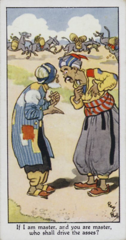 Als ik meester ben, en jij bent meester, wie zal dan de ezels drijven? door René Bull