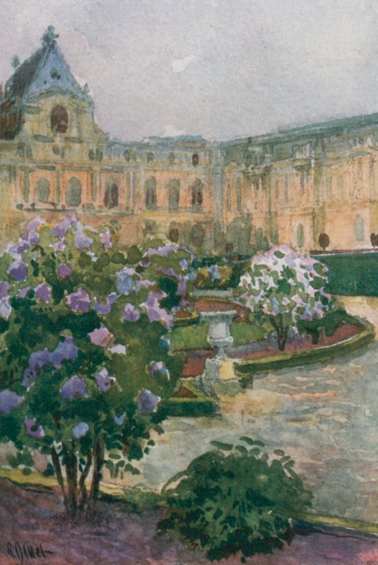Noordelijke parterre en kapel, Versailles door Rene Binet