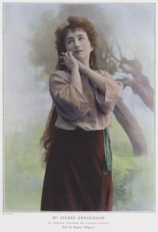 Sigrid Arnoldson in de titelrol in Mignon door Reutlinger Studio