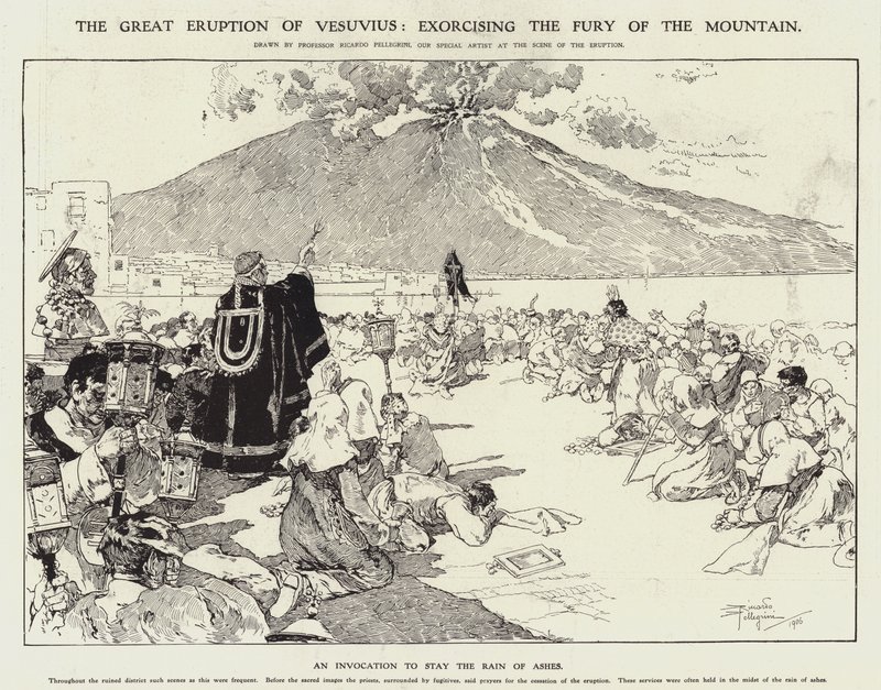 De grote uitbarsting van de Vesuvius: het bezweren van de woede van de berg door Riccardo Pellegrini