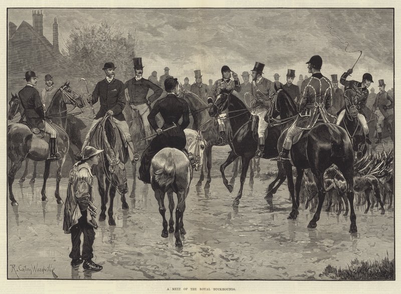 Een ontmoeting van de Koninklijke Buckhounds door Richard Caton Woodville junior
