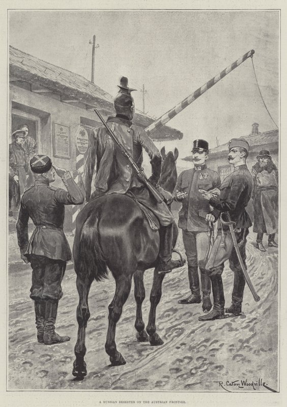 Een Russische Deserteur aan de Oostenrijkse Grens door Richard Caton Woodville junior