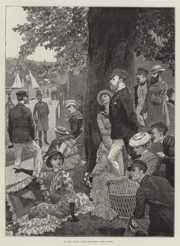 Bij de Royal Yacht Squadron Club, Cowes door Richard Caton Woodville junior