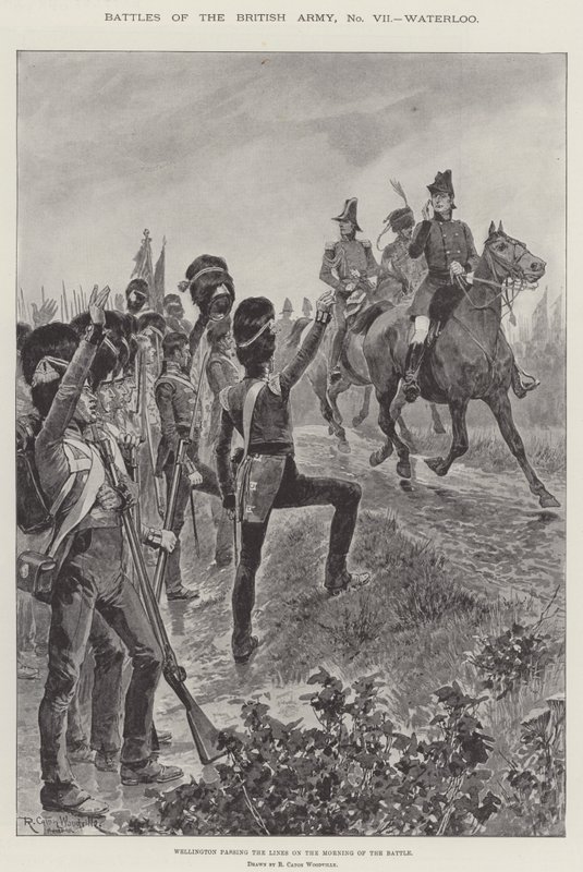 Slagen van het Britse leger, Waterloo door Richard Caton Woodville junior